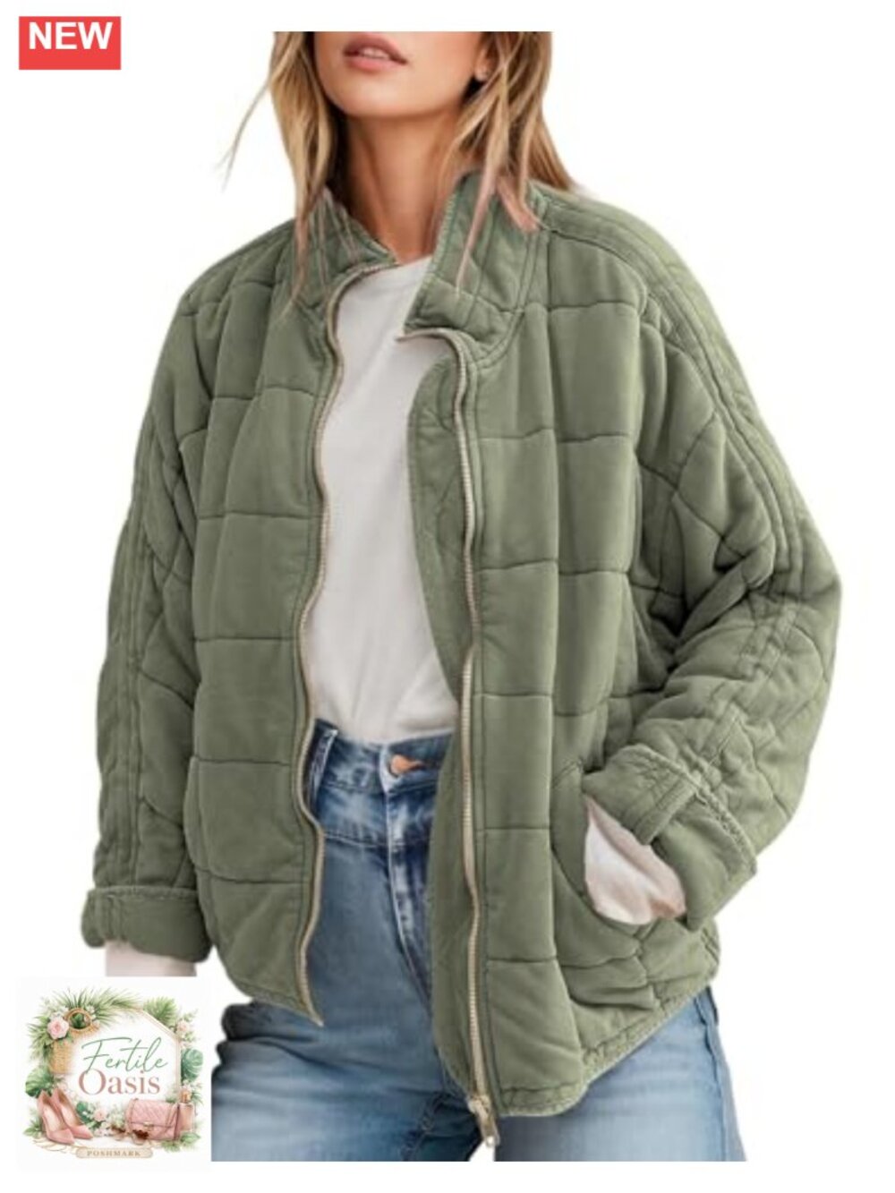 Womens Quilted Long Sleeve Full-Zip Winter Jacket Waterproof Suede Cotton